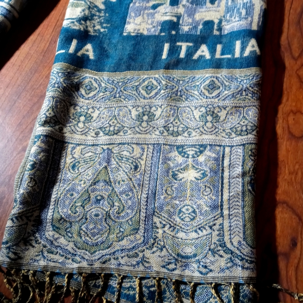 Italia Scarf Green and Tan